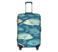 MMSJSBVY Copertura elastica per bagagli con girasole in fiore, resistente alla polvere e ai graffi, per bagagli da 45,7 a 81,7 cm, Pesci dell'oceano, L