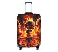 MMSJSBVY Copertura elastica per bagagli con girasole in fiore, resistente alla polvere e ai graffi, per bagagli da 45,7 a 81,7 cm, Scheletri di fuoco, S