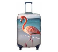 MMSJSBVY Copertura elastica per bagagli con labbra dorate, resistente alla polvere e ai graffi, per bagagli da 45,7 a 81,7 cm, Fenicottero sulla spiaggia, S