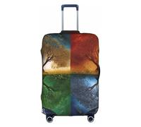 MMSJSBVY Copertura elastica per bagagli con motivo colorato, resistente alla polvere e ai graffi, per bagagli da 45,7 a 81,7 cm, Quattro stagioni albero della vita, L