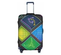 MMSJSBVY Copertura elastica per bagagli con motivo floreale grigio e bianco, resistente alla polvere e ai graffi, per bagagli da 45,7 a 81,7 cm, Quiz di matematica, M