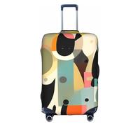 MMSJSBVY Copertura elastica per bagagli con motivo floreale grigio e bianco, resistente alla polvere e ai graffi, per bagagli da 45,7 a 81,7 cm, Arte moderna della metà del secolo Cat1, L