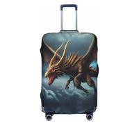 MMSJSBVY Copertura elastica per bagagli con motivo floreale grigio e bianco, resistente alla polvere e ai graffi, per bagagli da 45,7 a 81,7 cm, Drago volante, S