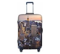 MMSJSBVY Copertura elastica per bagagli con motivo floreale grigio e bianco, resistente alla polvere e ai graffi, per bagagli da 45,7 a 81,7 cm, Città di New York, L