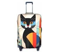 MMSJSBVY Copertura elastica per bagagli con motivo floreale grigio e bianco, resistente alla polvere e ai graffi, per bagagli da 45,7 a 81,7 cm, Arte moderna della metà del secolo Cat2, XL