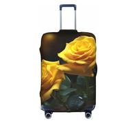 MMSJSBVY Copertura elastica per bagagli con motivo floreale grigio e bianco, resistente alla polvere e ai graffi, per bagagli da 45,7 a 81,7 cm, Belle Rose Gialle, L