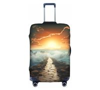 MMSJSBVY Copertura elastica per bagagli con motivo floreale, resistente alla polvere e ai graffi, per bagagli da 45,7 a 81,7 cm, Sentiero del Mare Diviso, L