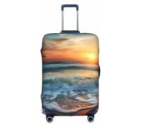 MMSJSBVY Copertura elastica per bagagli, in legno verniciato, con girasole, resistente alla polvere e ai graffi, per trolley da 45,7 a 81,7 cm, Alba oceanica, L