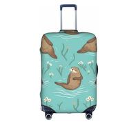 MMSJSBVY Copertura elastica per bagagli, in legno verniciato, con girasole, resistente alla polvere e ai graffi, per trolley da 45,7 a 81,7 cm, Lontra in amore, L