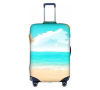 MMSJSBVY Copertura elastica per bagagli, in legno verniciato, con girasole, resistente alla polvere e ai graffi, per trolley da 45,7 a 81,7 cm, Tema tropicale della pianta della spiaggia, XL