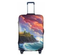 MMSJSBVY Copertura elastica per bagagli in stile bohémien messicano, resistente alla polvere e ai graffi, per bagagli da 45,7 a 81,7 cm, Faro al tramonto, M