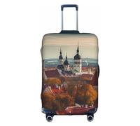 MMSJSBVY Copertura elastica per bagagli, motivo: aerei della guerra mondiale, resistente alla polvere e ai graffi, per bagagli da 45,7 a 81,7 cm, Tallinn Estonia Cityscape, S