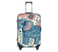 MMSJSBVY Copertura elastica per bagagli, resistente alla polvere e ai graffi, per bagagli da 45,7 a 81,7 cm, Elefante e fiore, L