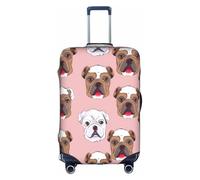 MMSJSBVY Copertura elastica per bagagli, resistente alla polvere e ai graffi, per bagagli da 45,7 a 81,7 cm, Volti Bulldog Inglese, L