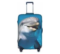 MMSJSBVY Copertura elastica per bagagli, resistente alla polvere e ai graffi, per bagagli da 45,7 a 81,7 cm, Delfino con un sorriso, M