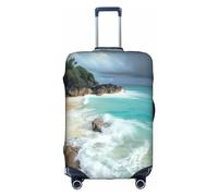 MMSJSBVY Copertura elastica per bagagli, resistente alla polvere e ai graffi, per trolley da 45,7 a 81,7 cm, Costiera serena, L