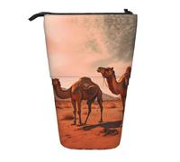 MMSJSBVY Cowboy West - Astuccio retrattile per matite e matite, in tessuto Oxford, con cerniera, per scuola e ufficio, Cammelli Resto Deserto, One Size, Beauty Case