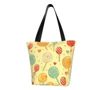 MMSJSBVY Cowboy West - Borsa per la spesa da donna, grande capacità, adatta per shopping, gite in spiaggia e fitness, Candy, Taglia unica