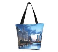 MMSJSBVY Cowboy West - Borsa per la spesa da donna, grande capacità, adatta per shopping, gite in spiaggia e fitness, Chicago Illinois Stati Uniti, Taglia unica