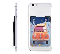 MMSJSBVY Custodia per cellulare Chicago Illinois USA, porta carte di credito - custodia adesiva in pelle PU per il retro della maggior parte degli smartphone, Macchina dei cartoni animati., Taglia