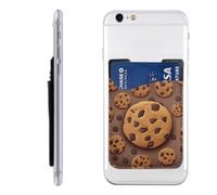 MMSJSBVY Custodia per cellulare con porta carte di credito, in pelle sintetica adesiva per la parte posteriore della maggior parte degli smartphone, Biscotti al cioccolato., Taglia unica