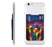 MMSJSBVY Custodia per cellulare con porta carte di credito, in pelle sintetica di poliuretano, per la parte posteriore della maggior parte degli smartphone, Puzzle Magic Cube, Taglia unica