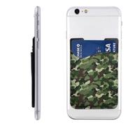 MMSJSBVY Cute Frog - Custodia per cellulare con porta carte di credito, in pelle sintetica adesiva, per la parte posteriore della maggior parte degli smartphone, Verde mimetico., Taglia unica