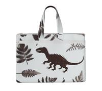 MMSJSBVY Delfino con un sorriso elegante borsa portadocumenti in tela, grande capacità tote con doppia cerniera tasche per pendolarismo e studio, Foglie di, Taglia unica
