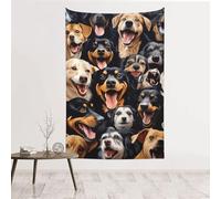 MMSJSBVY Dogs_Proc - Arazzo decorativo da parete, 152,4 x 101,6 cm, adatto come sfondo per la testa del letto, telo da spiaggia o tovaglia