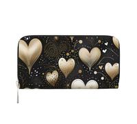 MMSJSBVY Echo Shapes & Circles Portafoglio lungo da donna in pelle con cerniera portafoglio di grande capacità con scomparti per carte di credito, Amore incandescente, One Size