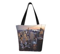 MMSJSBVY Grande borsa shopping bag da donna Canal Grande in Italia, grande capacità, adatta per shopping, gite in spiaggia e fitness, Città di New York, Taglia unica