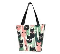 MMSJSBVY Grande borsa shopping bag da donna Canal Grande in Italia, grande capacità, adatta per shopping, gite in spiaggia e fitness, Adorabili gatti cartoni, Taglia unica