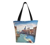 MMSJSBVY Grande borsa shopping bag da donna Canal Grande in Italia, grande capacità, adatta per shopping, gite in spiaggia e fitness, Canal Grande in Italia, Taglia unica