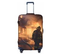 MMSJSBVY Hill Station, copertura elastica per bagagli, resistente alla polvere e ai graffi, per trolley da 45,7 a 81,7 cm, Fiamma del vigile del fuoco, L
