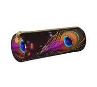 MMSJSBVY Ireland Outdoors County Clare The Cliffs - Astuccio cilindrico in pelle, per matite, grande capacità, adatto per studenti, ufficio, viaggi, pennelli da trucco, con cerniera, Piuma., Taglia