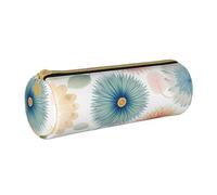 MMSJSBVY Ireland Outdoors County Clare The Cliffs - Astuccio cilindrico in pelle, per matite, grande capacità, adatto per studenti, ufficio, viaggi, pennelli da trucco, con cerniera, Dahlia