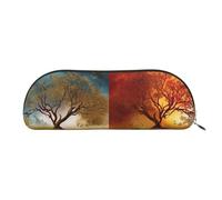 MMSJSBVY Lonely Bench Sunset - Astuccio in pelle con cerniera per penne, cosmetici e viaggi, Quattro stagioni albero della vita, Taglia unica, Zaino per la scuola