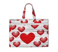 MMSJSBVY Macaron Biscuit Aromatizzato Pastries Elegante Canvas Documenti Bag, Grande Capacità Tote Con Doppia Cerniera Tasche Per Pendolarismo E Studio, Cuore disegnato nel rossetto, Taglia unica
