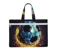 MMSJSBVY Macaron Biscuit Aromatizzato Pastries Elegante Canvas Documenti Bag, Grande Capacità Tote Con Doppia Cerniera Tasche Per Pendolarismo E Studio, Cool palla da calcio, Taglia unica