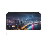 MMSJSBVY Matematica e Fisica Portafoglio lungo da donna in pelle con cerniera Portafoglio di grande capacità con scomparti per carte di credito, Hong Kong., taglia unica