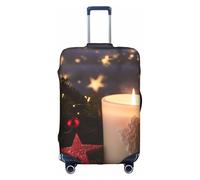 MMSJSBVY Merry Christmas Candle - Copertura elastica per bagagli, resistente alla polvere e ai graffi, per bagagli da 45,7 a 81,7 cm, Candela natalizia., L