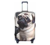 MMSJSBVY Merry Christmas Candle - Copertura elastica per bagagli, resistente alla polvere e ai graffi, per bagagli da 45,7 a 81,7 cm, Carlino per animali domestici, L