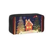 MMSJSBVY Miami Astuccio grande capacità, in tessuto Oxford, organizer per cancelleria, con cerniera liscia, per scuola, ufficio, viaggi, Foto Buon Natale, taglia unica, Beauty Case