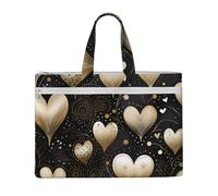MMSJSBVY Natale decora con la borsa elegante del documento della tela delle luci, tote di grande capacità con le tasche doppie della chiusura lampo per il pendolarismo e lo studio, Amore incandescente