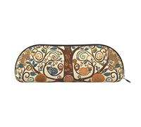 MMSJSBVY Otters in Love - Astuccio in pelle per matite, organizer semicircolare con cerniera per penne, cosmetici e viaggi, Albero della vita, Taglia unica, Zaino per la scuola