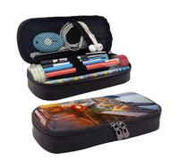 MMSJSBVY Piccolo astuccio con pesci rossi che nuotano nell'acqua, astuccio resistente di grande capacità, organizer per cancelleria, forniture per ufficio scolastico, Positano Tramonto Mare, Taglia