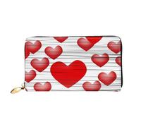 MMSJSBVY Portafoglio colorato delle donne del mondo sottomarino, portafoglio in pelle con zip, pochette lunga, Cuore disegnato nel rossetto, Taglia unica
