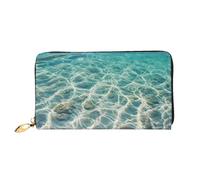 MMSJSBVY Portafoglio colorato delle donne della zebra, portafoglio in pelle con zip, pochette lunga, Acqua di mare chiaro, Taglia unica