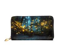 MMSJSBVY Portafoglio da donna in pelle con cerniera, motivo canguro e zoo, pochette lunga, Lucciole, Taglia unica