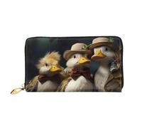 MMSJSBVY Portafoglio da donna in pelle con cerniera, motivo canguro e zoo, pochette lunga, Pollame da fattoria, Taglia unica